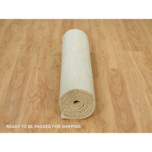 Load image into Gallery viewer, 4&#39;1&quot;x10&#39; Macadamia White, Thick And Plush, Soft To The Touch, Lori Buft Gabbeh Plain Design, Hand Knotted Persian Wool, Oriental Wide Runner Rug FWR542394