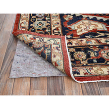 Load image into Gallery viewer, 8&#39;1&quot;x9&#39;8&quot; Scarlet Red, Peshawar Heriz with Antique Serapi Design, Hand Knotted, Shiny High Mountain Wool, Vegetable Dyes, Densely Woven, Soft Pile, Oriental Rug FWR5418