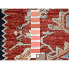 Load image into Gallery viewer, 8&#39;1&quot;x9&#39;8&quot; Scarlet Red, Peshawar Heriz With Antique Serapi Design, Hand Knotted, Shiny High Mountain Wool, Vegetable Dyes, Densely Woven, Soft Pile, Oriental Rug FWR5418