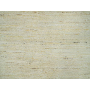 2'7"x10' Navajo White, Modern Plain Design, Soft to The Touch, Persian Thick and Plush Wool, Lori Buft Gabbeh, Hand Knotted, Oriental Runner Rug FWR542406