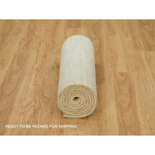 Load image into Gallery viewer, 2&#39;7&quot;x10&#39; Navajo White, Modern Plain Design, Soft To The Touch, Persian Thick And Plush Wool, Lori Buft Gabbeh, Hand Knotted, Oriental Runner Rug FWR542406