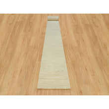 Load image into Gallery viewer, 2&#39;7&quot;x25&#39;1&quot; Aged White, Persian Wool, Hand Knotted, Thick And Plush, Soft To The Touch, Lori Buft Gabbeh, Plain Design, Oriental Rug FWR542430