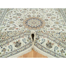 Load image into Gallery viewer, 8&#39;8&quot;x12&#39;1&quot; Baby Powder White, 250 Kpsi, 100% Wool, Nain With Center Medallion Flower Design, Hand Knotted, Oriental Rug FWR542454