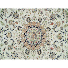 Load image into Gallery viewer, 8&#39;8&quot;x12&#39;1&quot; Baby Powder White, 250 Kpsi, 100% Wool, Nain With Center Medallion Flower Design, Hand Knotted, Oriental Rug FWR542454