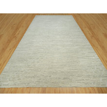 Load image into Gallery viewer, 11&#39;10&quot;x18&#39; Toque White, Hand Knotted Modern Design, Undyed Organic Wool, Hand Spun, Cut And Loop Pile, Oriental Oversized Rug FWR542484