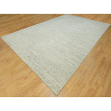 Load image into Gallery viewer, 11&#39;10&quot;x18&#39; Toque White, Hand Knotted Modern Design, Undyed Organic Wool, Hand Spun, Cut And Loop Pile, Oriental Oversized Rug FWR542484