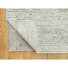 Load image into Gallery viewer, 11&#39;10&quot;x18&#39; Toque White, Hand Knotted Modern Design, Undyed Organic Wool, Hand Spun, Cut And Loop Pile, Oriental Oversized Rug FWR542484