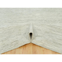 Load image into Gallery viewer, 11&#39;10&quot;x18&#39; Toque White, Hand Knotted Modern Design, Undyed Organic Wool, Hand Spun, Cut And Loop Pile, Oriental Oversized Rug FWR542484