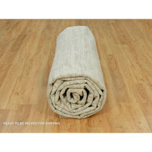Load image into Gallery viewer, 11&#39;10&quot;x18&#39; Toque White, Hand Knotted Modern Design, Undyed Organic Wool, Hand Spun, Cut And Loop Pile, Oriental Oversized Rug FWR542484