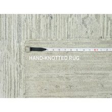 Load image into Gallery viewer, 11&#39;10&quot;x18&#39; Toque White, Hand Knotted Modern Design, Undyed Organic Wool, Hand Spun, Cut And Loop Pile, Oriental Oversized Rug FWR542484