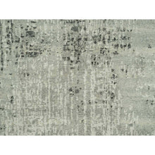 Load image into Gallery viewer, 2&#39;6&quot;x26&#39; Owl Gray, Hand Knotted, Cut and Loop Pile, Modern Design, Hand Spun Undyed 100% Wool, XL Runner Oriental Rug FWR542508