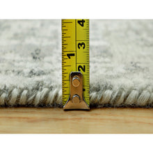 Load image into Gallery viewer, 2&#39;6&quot;x26&#39; Owl Gray, Hand Knotted, Cut And Loop Pile, Modern Design, Hand Spun Undyed 100% Wool, Xl Runner Oriental Rug FWR542508