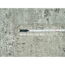 Load image into Gallery viewer, 2&#39;6&quot;x26&#39; Owl Gray, Hand Knotted, Cut And Loop Pile, Modern Design, Hand Spun Undyed 100% Wool, Xl Runner Oriental Rug FWR542508