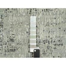 Load image into Gallery viewer, 2&#39;6&quot;x20&#39;2&quot; Diffused Gray, Cut And Loop Pile, Modern Design Hand Spun Velvety Undyed Wool, Hand Knotted Oriental Xl Runner Rug FWR542514