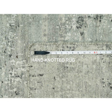 Load image into Gallery viewer, 2&#39;6&quot;x20&#39;2&quot; Diffused Gray, Cut And Loop Pile, Modern Design Hand Spun Velvety Undyed Wool, Hand Knotted Oriental Xl Runner Rug FWR542514