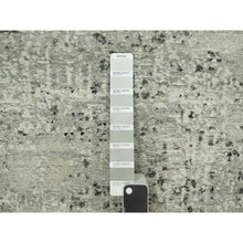Load image into Gallery viewer, 3&#39;x5&#39; Vaporous Gray, Undyed Pure Wool, Modern Hand Spun Design, Cut And Loop Pile, Hand Knotted Oriental Rug FWR542544