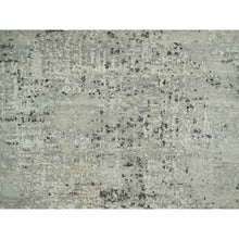Load image into Gallery viewer, 3&#39;x5&#39; Vaporous Gray, Undyed Pure Wool, Modern Hand Spun Design, Cut and Loop Pile, Hand Knotted Oriental Rug FWR542544