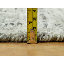 Load image into Gallery viewer, 3&#39;x5&#39; Vaporous Gray, Undyed Pure Wool, Modern Hand Spun Design, Cut And Loop Pile, Hand Knotted Oriental Rug FWR542544
