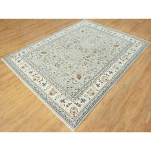 Load image into Gallery viewer, 7&#39;9&quot;x10&#39;3&quot; Sage Gray, Nain With All Over Flower Design, Pure Wool, Hand Knotted, Oriental Rug FWR542616