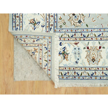 Load image into Gallery viewer, 7&#39;9&quot;x10&#39;3&quot; Sage Gray, Nain With All Over Flower Design, Pure Wool, Hand Knotted, Oriental Rug FWR542616