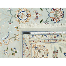 Load image into Gallery viewer, 7&#39;9&quot;x10&#39;3&quot; Sage Gray, Nain With All Over Flower Design, Pure Wool, Hand Knotted, Oriental Rug FWR542616