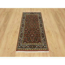 Load image into Gallery viewer, 3&#39;1&quot;x5&#39;5&quot; Caliente Red With Ralph Lauren Blue, Fish Mahi Herati Design All Over, Wool, Denser Weave, Hand Knotted, Oriental Rug FWR542646