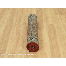 Load image into Gallery viewer, 3&#39;1&quot;x5&#39;5&quot; Caliente Red With Ralph Lauren Blue, Fish Mahi Herati Design All Over, Wool, Denser Weave, Hand Knotted, Oriental Rug FWR542646