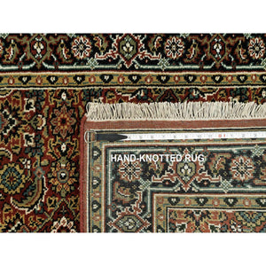 3'1"x5'5" Caliente Red With Ralph Lauren Blue, Fish Mahi Herati Design All Over, Wool, Denser Weave, Hand Knotted, Oriental Rug FWR542646