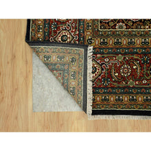 Load image into Gallery viewer, 7&#39;10&quot;x10&#39; Jade Black with Tueson Red Border, Denser Weave, All Over Fish Pattern, Herati Design, Soft and Vibrant Wool, Hand Knotted, Oriental Rug FWR542664