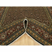 Load image into Gallery viewer, 7&#39;10&quot;x10&#39; Jade Black with Tueson Red Border, Denser Weave, All Over Fish Pattern, Herati Design, Soft and Vibrant Wool, Hand Knotted, Oriental Rug FWR542664
