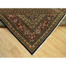 Load image into Gallery viewer, 7&#39;10&quot;x10&#39; Jade Black with Tueson Red Border, Denser Weave, All Over Fish Pattern, Herati Design, Soft and Vibrant Wool, Hand Knotted, Oriental Rug FWR542664