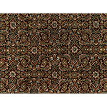 Load image into Gallery viewer, 7&#39;10&quot;x10&#39; Jade Black with Tueson Red Border, Denser Weave, All Over Fish Pattern, Herati Design, Soft and Vibrant Wool, Hand Knotted, Oriental Rug FWR542664