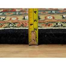Load image into Gallery viewer, 7&#39;10&quot;x10&#39; Jade Black with Tueson Red Border, Denser Weave, All Over Fish Pattern, Herati Design, Soft and Vibrant Wool, Hand Knotted, Oriental Rug FWR542664