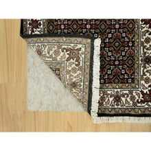 Load image into Gallery viewer, 2&#39;4&quot;x27&#39;7&quot; Tricorn Black and Zurich White, All Over Fish Tabriz Mahi Design, Velvety Wool, Hand Knotted, XL Runner Oriental Rug FWR542670