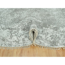 Load image into Gallery viewer, 7&#39;10&quot;x7&#39;10&quot; Trout Gray, Persian Design, Soft To Touch, Denser Weave, Hand Knotted, Broken Wool And Silk, Round Oriental Rug FWR542682