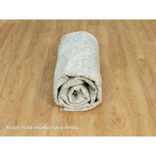 Load image into Gallery viewer, 7&#39;10&quot;x7&#39;10&quot; Trout Gray, Persian Design, Soft To Touch, Denser Weave, Hand Knotted, Broken Wool And Silk, Round Oriental Rug FWR542682