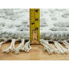 Load image into Gallery viewer, 7&#39;10&quot;x7&#39;10&quot; Trout Gray, Persian Design, Soft To Touch, Denser Weave, Hand Knotted, Broken Wool And Silk, Round Oriental Rug FWR542682