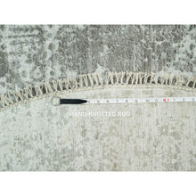 Load image into Gallery viewer, 7&#39;10&quot;x7&#39;10&quot; Trout Gray, Persian Design, Soft To Touch, Denser Weave, Hand Knotted, Broken Wool And Silk, Round Oriental Rug FWR542682