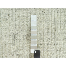 Load image into Gallery viewer, 10&#39;3&quot;x10&#39;3&quot; Edgecomb Gray, Flat Weave With High And Low Pile, Pure Shiny Wool Cord Collection, Hand Woven, Plain And Simple, Oriental Square Rug FWR542688