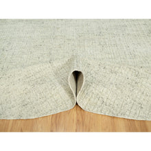 Load image into Gallery viewer, 10&#39;x10&#39; Halo Gray, High And Low Pile, Flat Weave, Plain And Simple, Organic Wool, Hand Woven, Cord Collection,  Round Oriental Rug FWR542694
