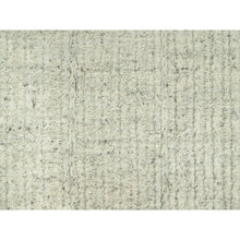 Load image into Gallery viewer, 10&#39;x10&#39; Halo Gray, High And Low Pile, Flat Weave, Plain And Simple, Organic Wool, Hand Woven, Cord Collection,  Round Oriental Rug FWR542694