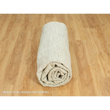 Load image into Gallery viewer, 10&#39;x10&#39; Halo Gray, High And Low Pile, Flat Weave, Plain And Simple, Organic Wool, Hand Woven, Cord Collection,  Round Oriental Rug FWR542694