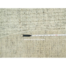 Load image into Gallery viewer, 10&#39;x10&#39; Halo Gray, High And Low Pile, Flat Weave, Plain And Simple, Organic Wool, Hand Woven, Cord Collection,  Round Oriental Rug FWR542694