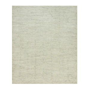 8'2"x9'8" Repose Gray, Plain and Simple Hand Woven Cord Design, Flat Weave, Soft Wool, High and Low Pile, Oriental Rug FWR542712