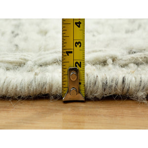 8'x8' Classic Gray, Plain and Simple Velvety Wool Hand Woven Cord Collection, High and Low Pile, Flat Weave, Round Oriental Rug FWR542736