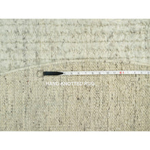 Load image into Gallery viewer, 8&#39;x8&#39; Classic Gray, Plain And Simple Velvety Wool Hand Woven Cord Collection, High And Low Pile, Flat Weave, Round Oriental Rug FWR542736