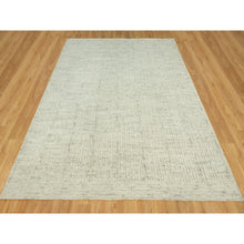 Load image into Gallery viewer, 8&#39;3&quot;x10&#39; Coventry Gray, Borderless Hand Woven Cord Collection, Natural Wool, Flat Weave, High And Low Pile, Plain And Simple Oriental Rug FWR542796