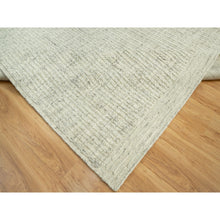 Load image into Gallery viewer, 8&#39;3&quot;x10&#39; Coventry Gray, Borderless Hand Woven Cord Collection, Natural Wool, Flat Weave, High And Low Pile, Plain And Simple Oriental Rug FWR542796