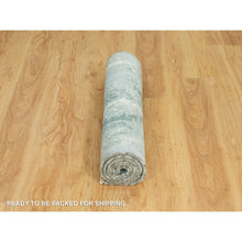 Load image into Gallery viewer, 3&#39;x5&#39;10&quot; Turquoise Blue, Wool And Silk, Persian Tabriz Design, Hand Knotted Broken And Erased, Runner Oriental Rug FWR542820