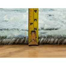 Load image into Gallery viewer, 3&#39;x5&#39;10&quot; Turquoise Blue, Wool And Silk, Persian Tabriz Design, Hand Knotted Broken And Erased, Runner Oriental Rug FWR542820